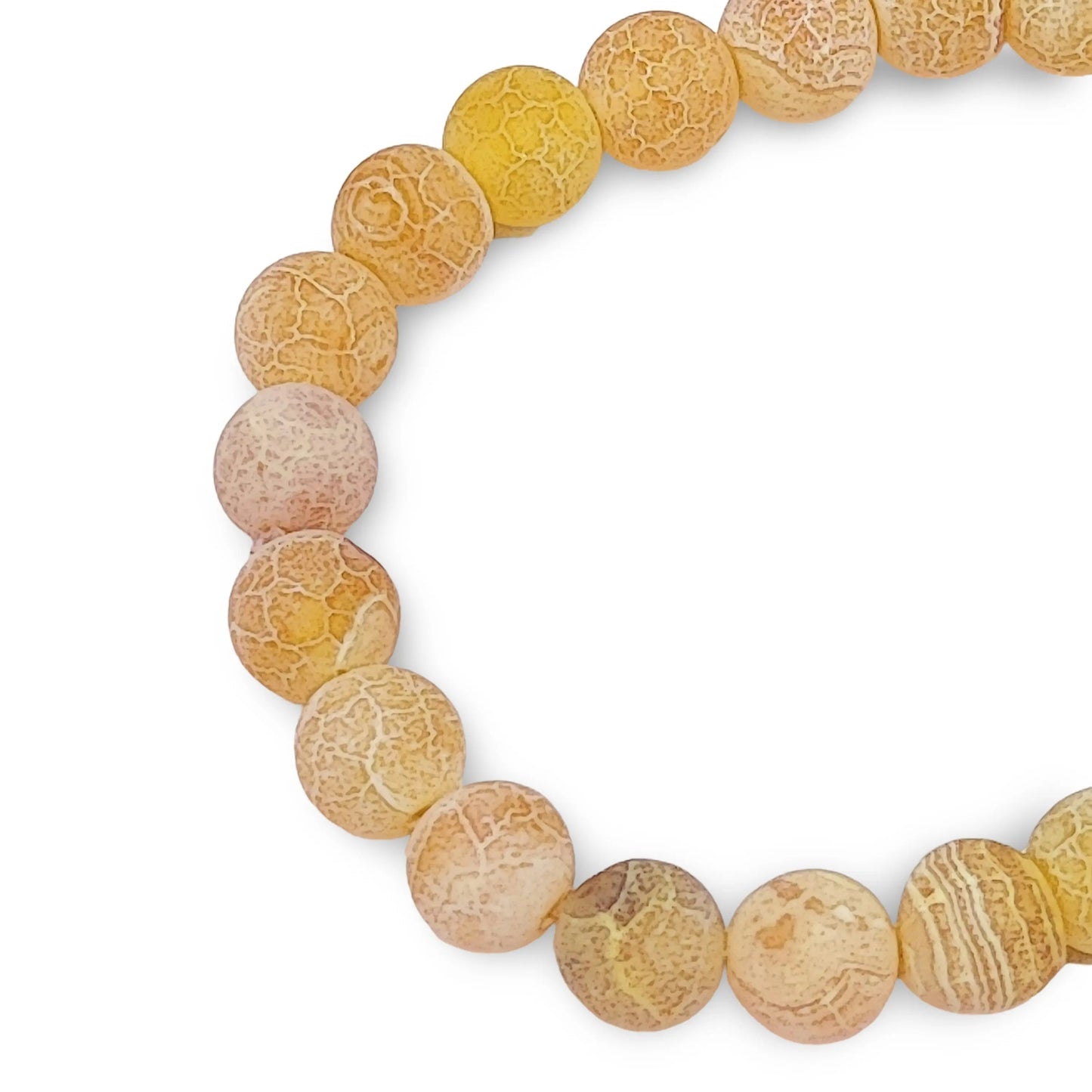 Bracelet -Yellow Agate -Frosted -8mm -Yellow Agate -Arômes & Évasions