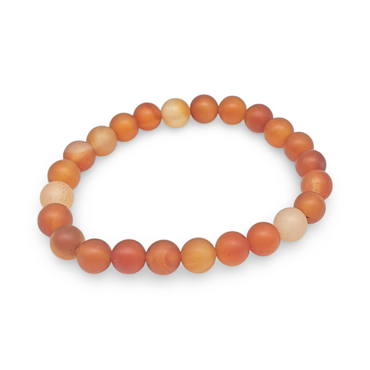 Bracelet - Carnelian - Frosted - 8mm