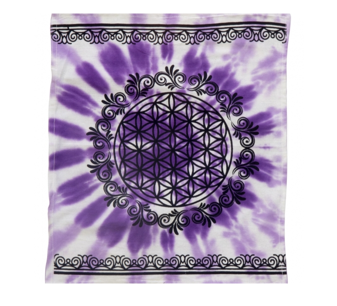 Home Decor - Altar Cloth - Flower of Life - Purple & White