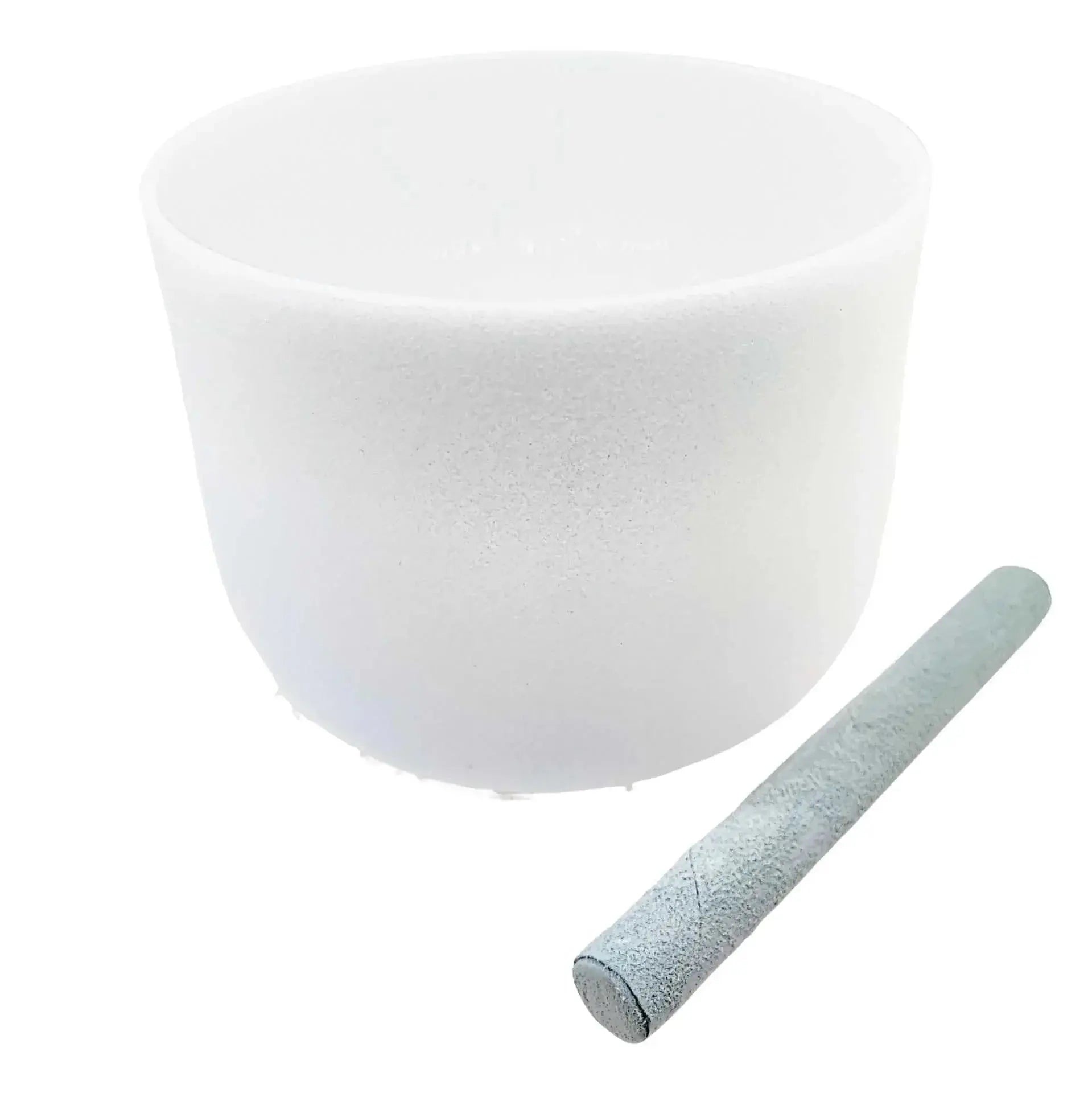 Crystal Singing Bowl -Frosted White -9" -B4 Note 432Hz -Crystal Singing Bowl -Arômes & Évasions