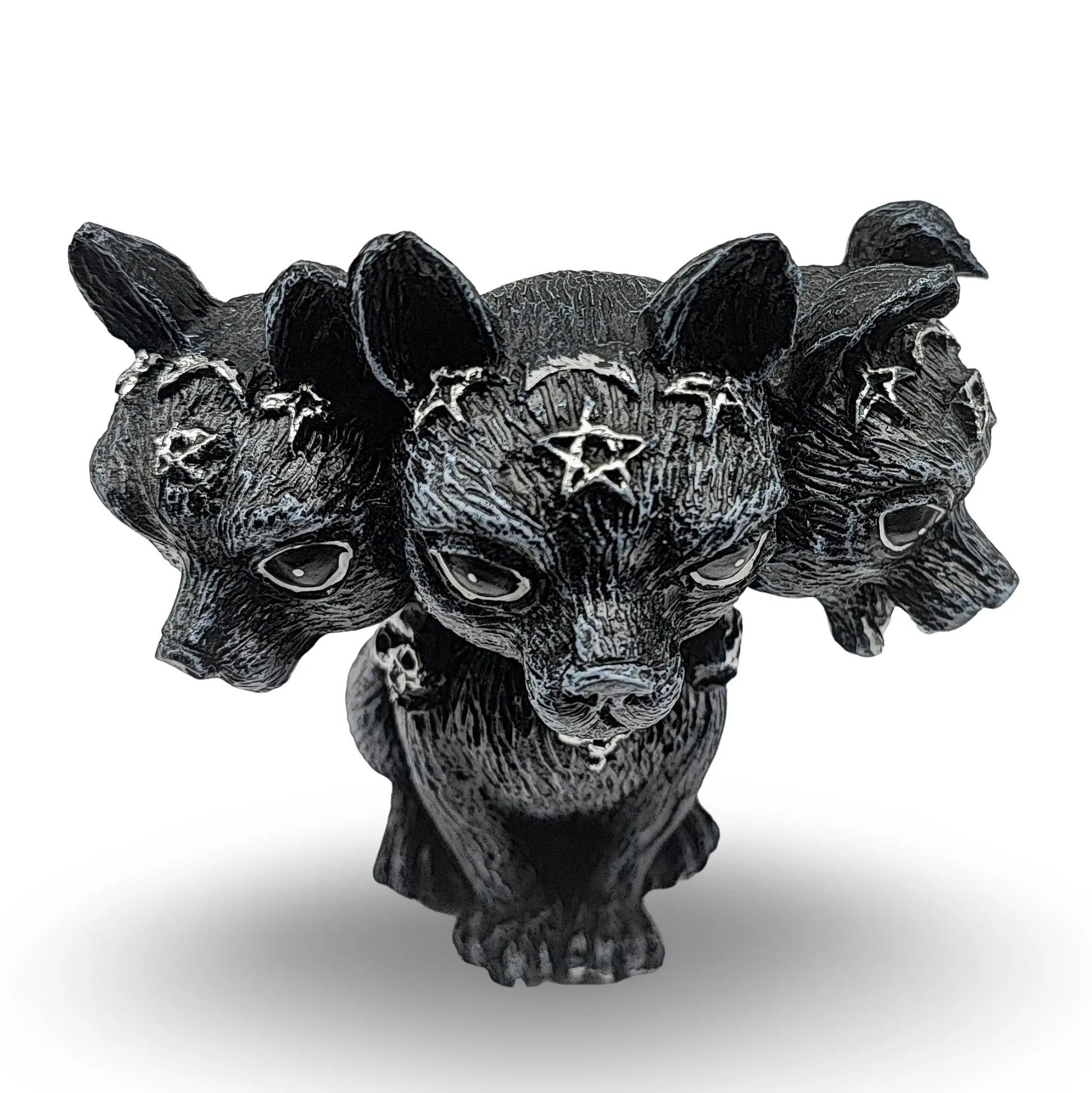 Home Decor -3 Heads Gothic Cat -Black Cat -Arômes & Évasions