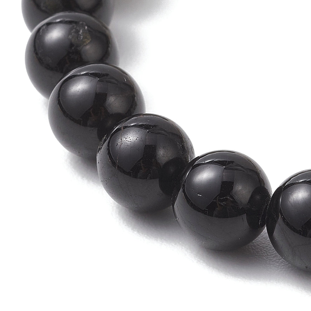 Bracelet - Labradorite, Tourmaline Noire & Sélénite avec Lune - 8 mm