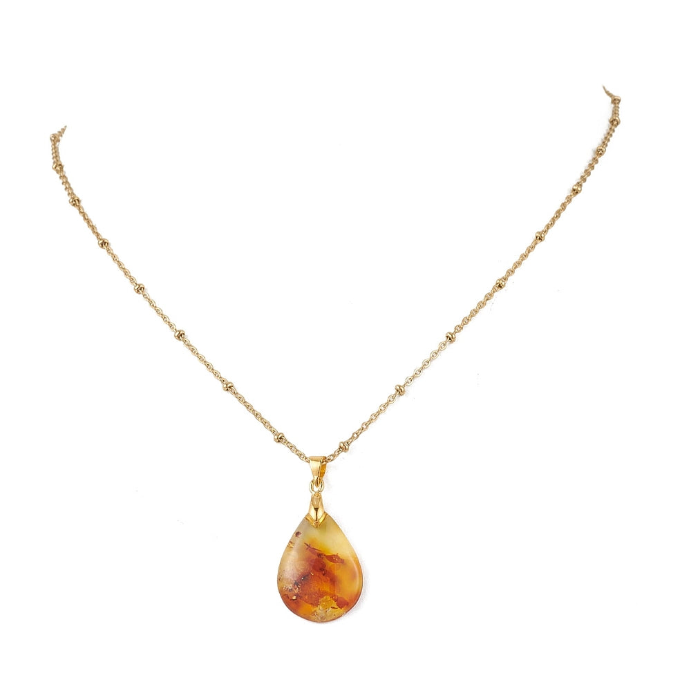 Collier - Ambre - Forme de Larme