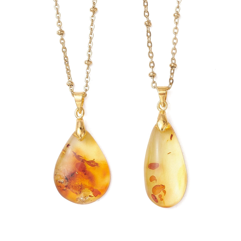 Collier - Ambre - Forme de Larme