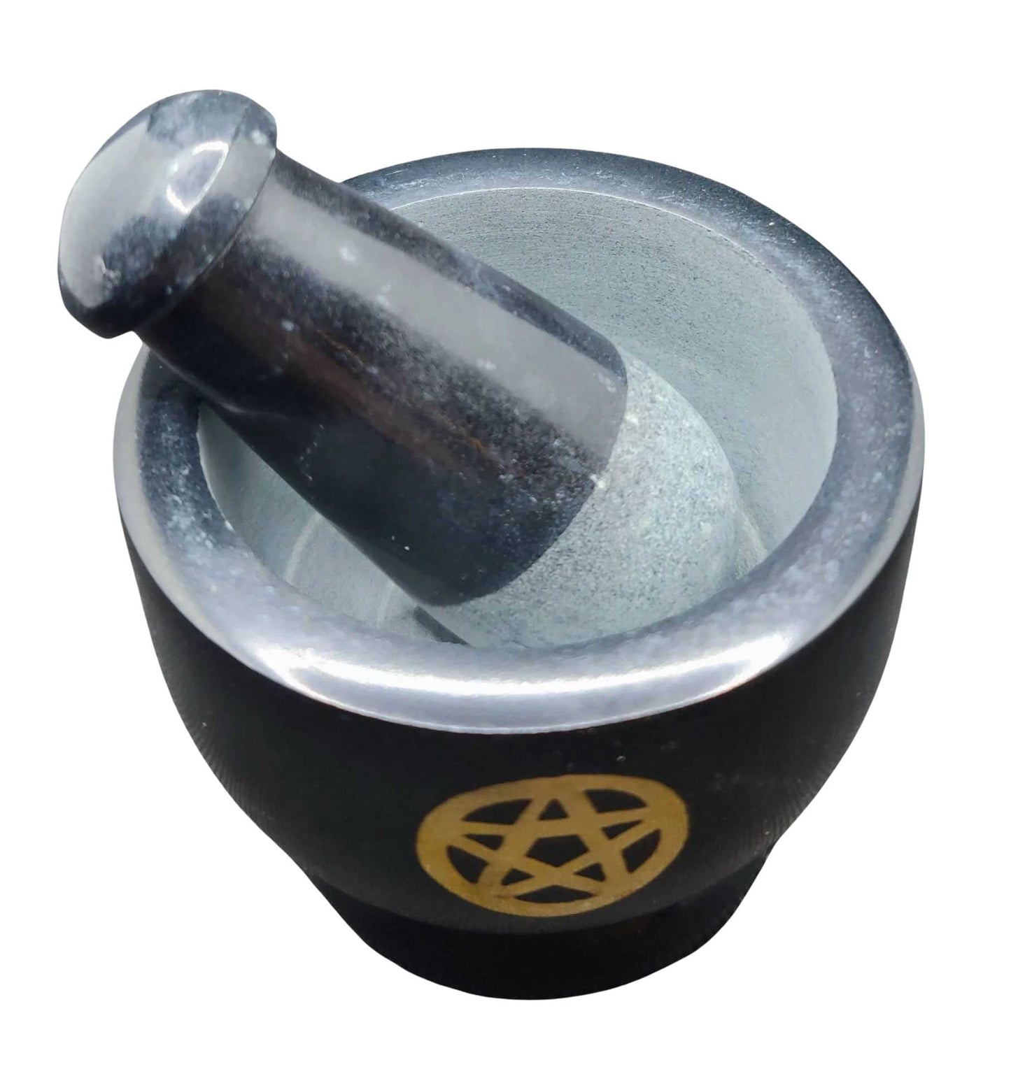 Mortar & Pestle -Soapstone -Pentacle -3″