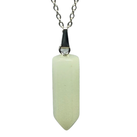 Necklace - Bullet Point - Gemstone Pendant - Fluorescent