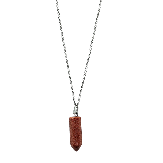 Necklace -Bullet Point -Gemstone Pendant -Goldstone