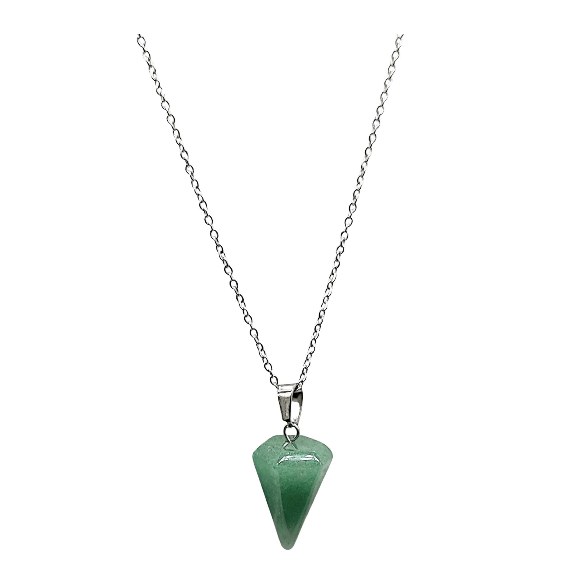 Necklace -Mini Cone -Green Aventurine