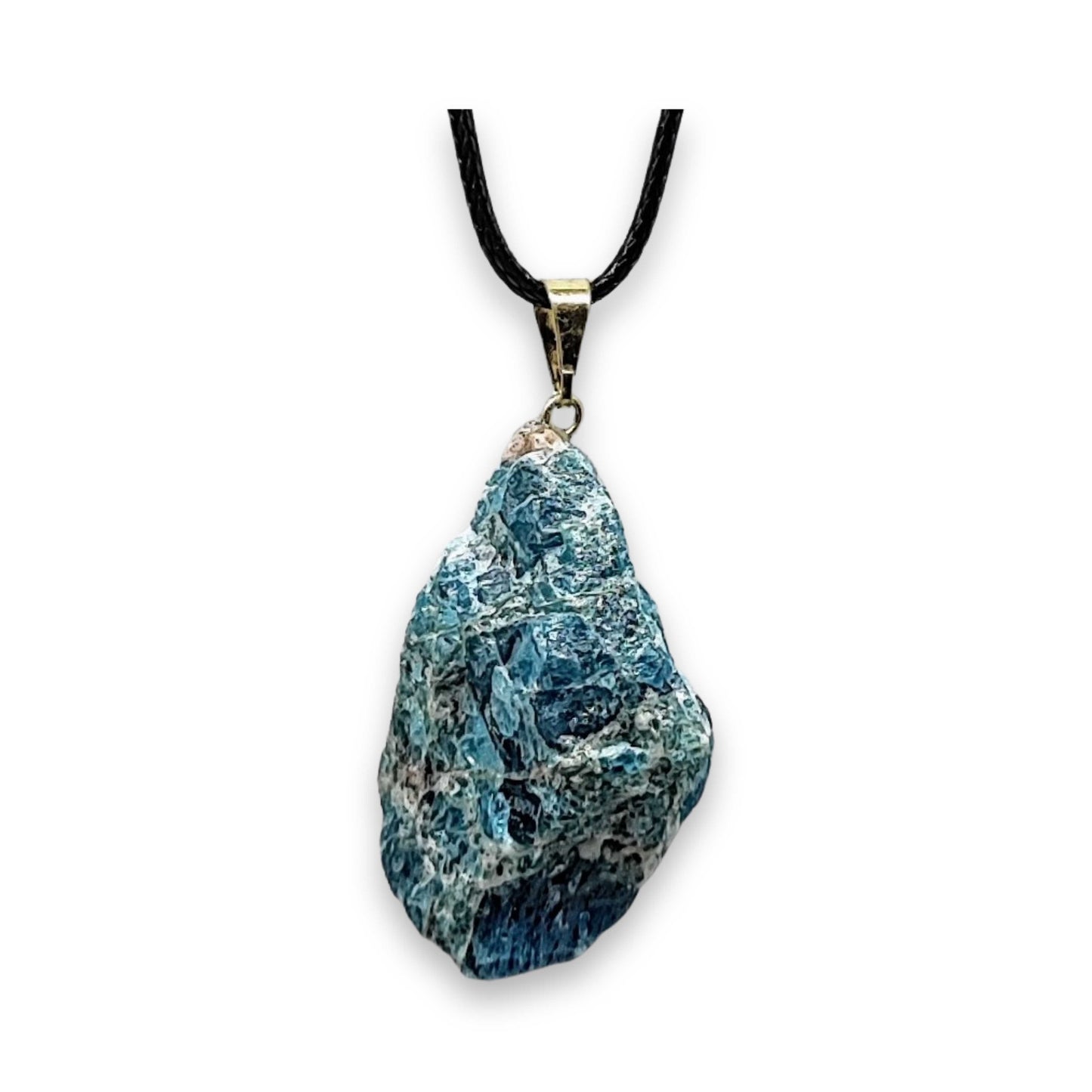 Necklace - Natural Apatite Pendant - Gold Bail
