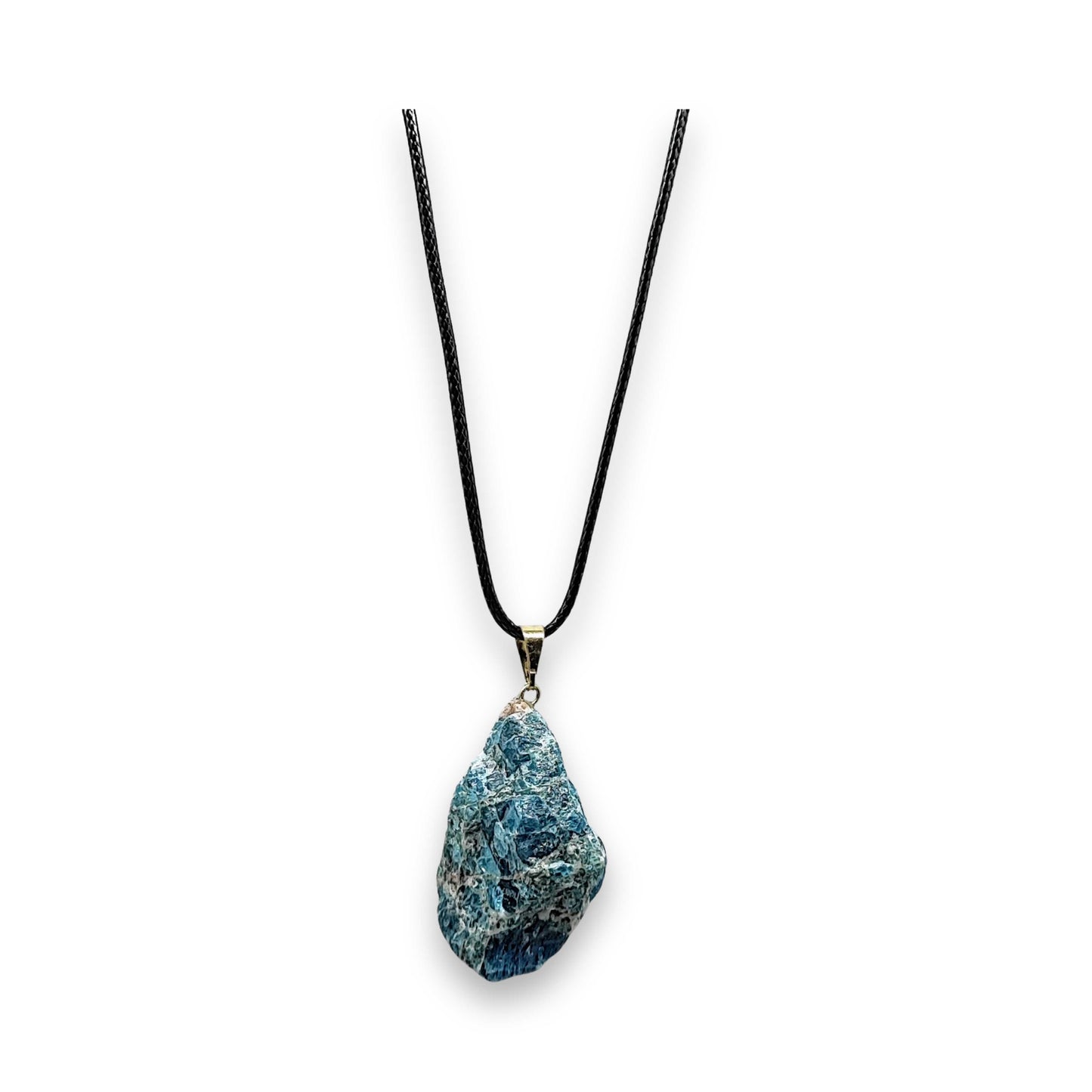 Necklace - Natural Apatite Pendant - Gold Bail