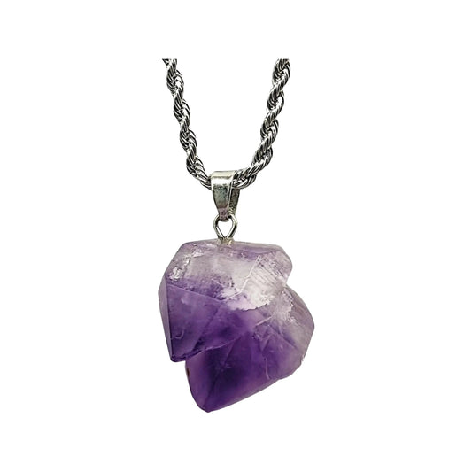 Necklace -Natural Shape -Amethyst Arômes & Évasions.