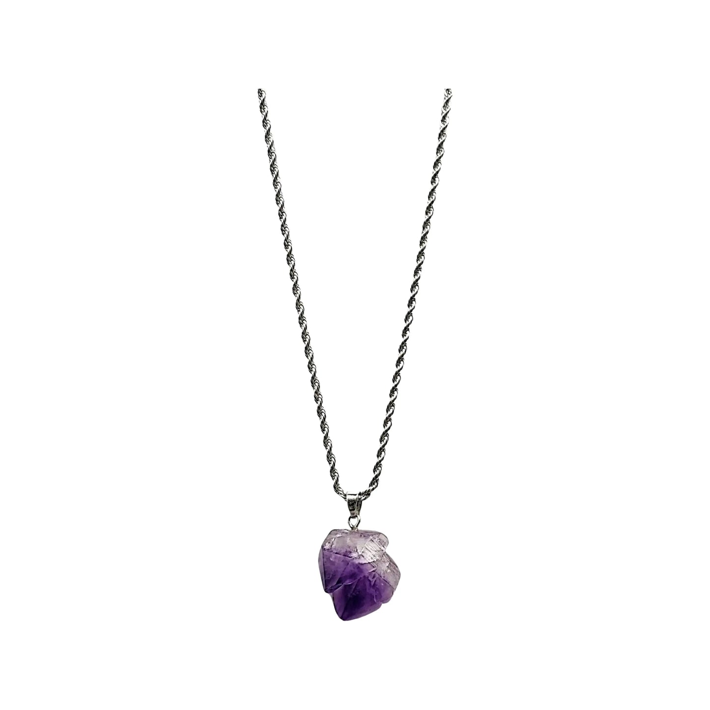 Necklace -Natural Shape -Amethyst Arômes & Évasions.