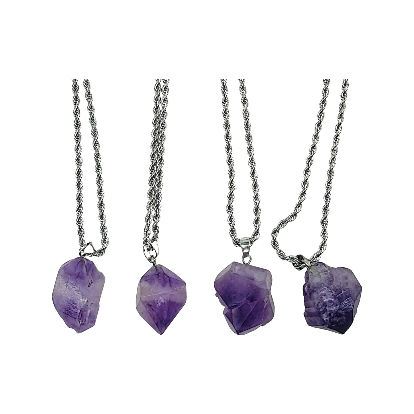 Necklace -Natural Shape -Amethyst Arômes & Évasions.