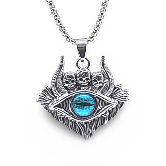 Necklace -Azure Skull Dragon Eye - -Arômes & Évasions