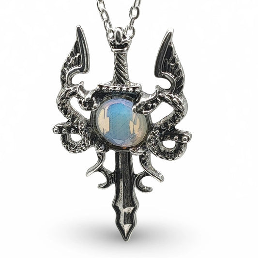 Necklace - Dragon Sword - Opalite