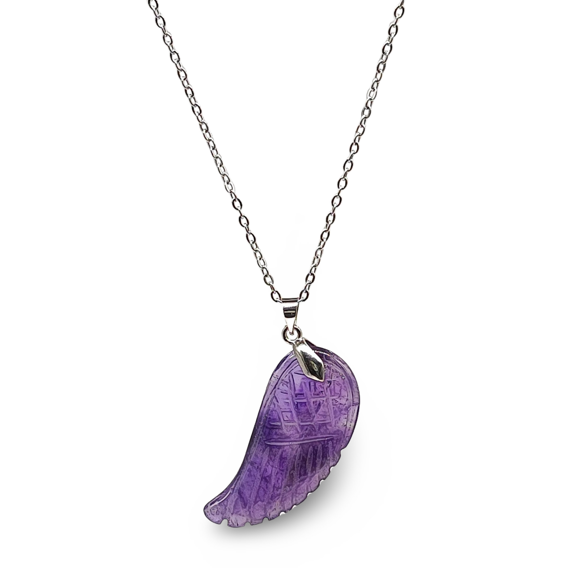 Necklace -Gemstone -Angel Wings -Amethyst