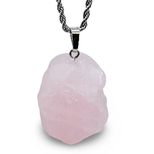 Necklace - Natural Shape - Rose Quartz -Rose Quartz -Arômes & Évasions