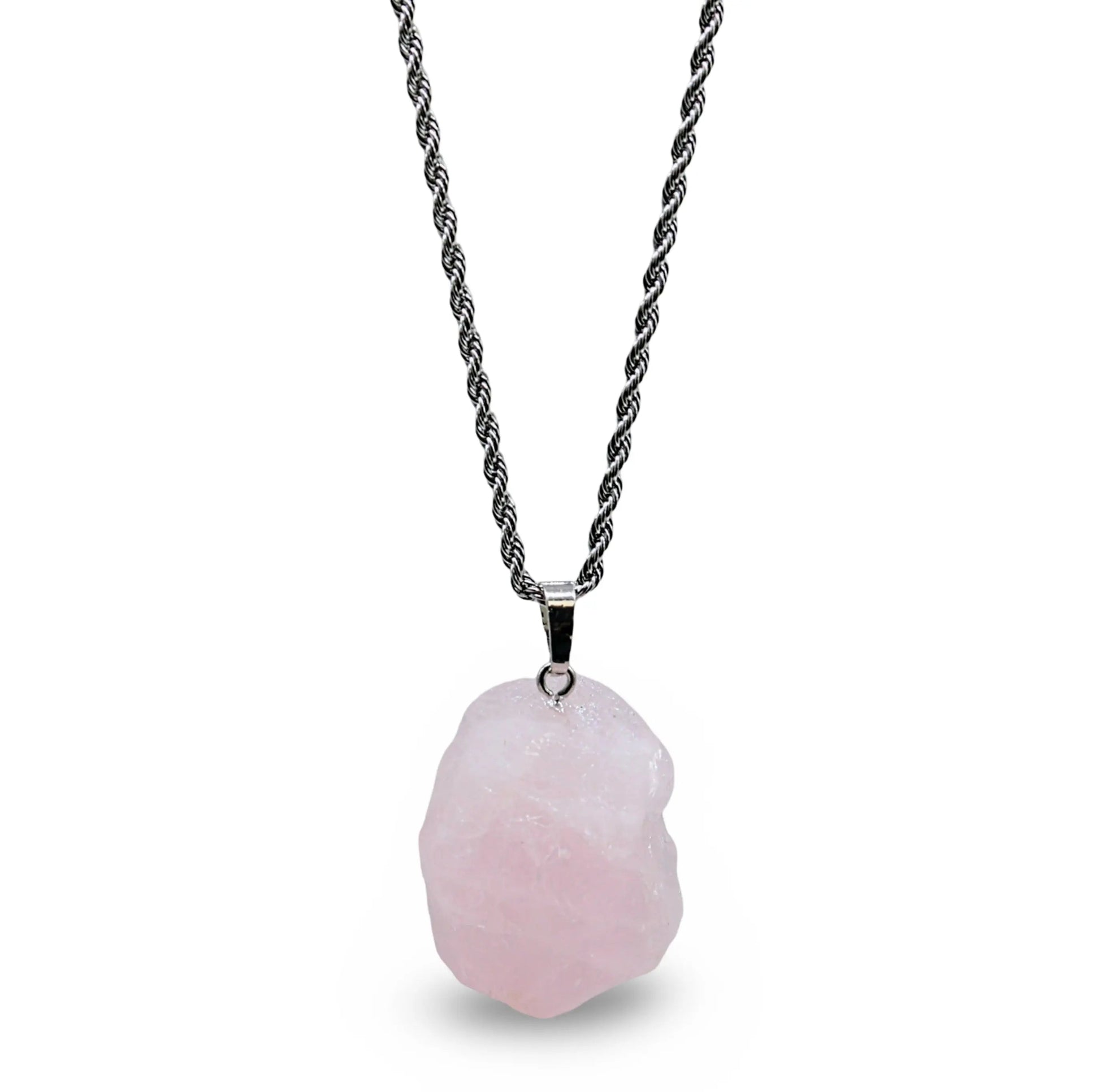 Necklace - Natural Shape - Rose Quartz -Rose Quartz -Arômes & Évasions