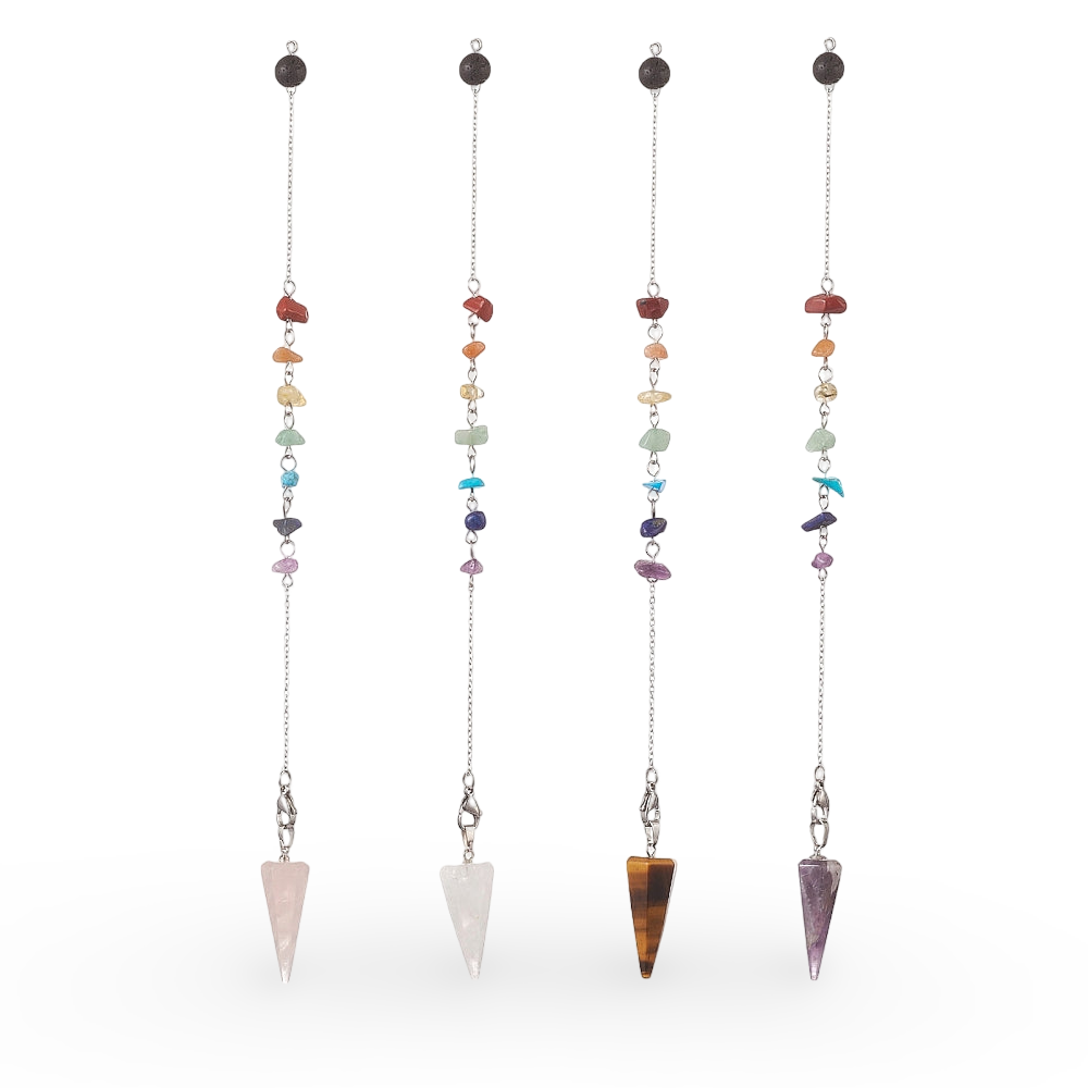 Pendulum - Cone - Natural Gemstone & 7 Chakras Chain