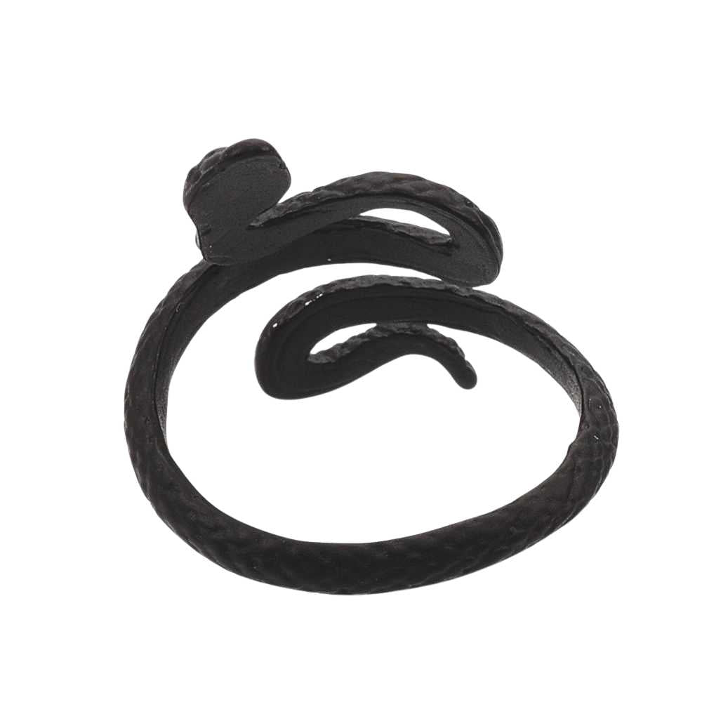 Ring -Electrophoresis -Alloy -Snake -Black -Adjustable