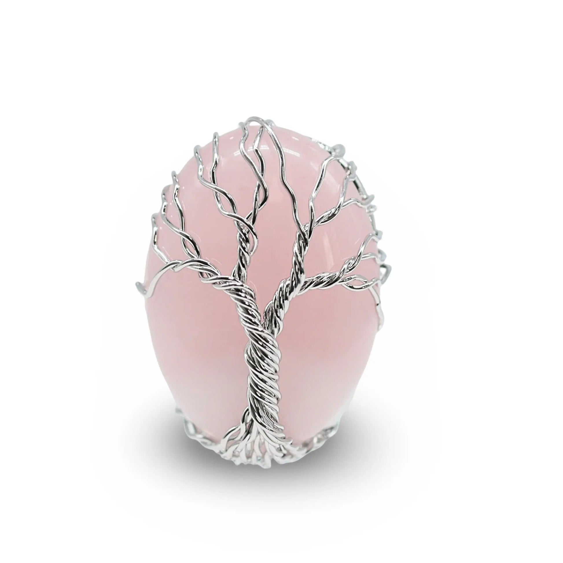 Ring - Rose Quartz with Tree of Life - Adjustable -Rose Quartz -Arômes & Évasions