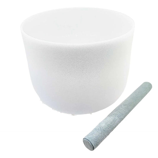 Crystal Singing Bowl -Frosted White -10" -F4 Note 432Hz