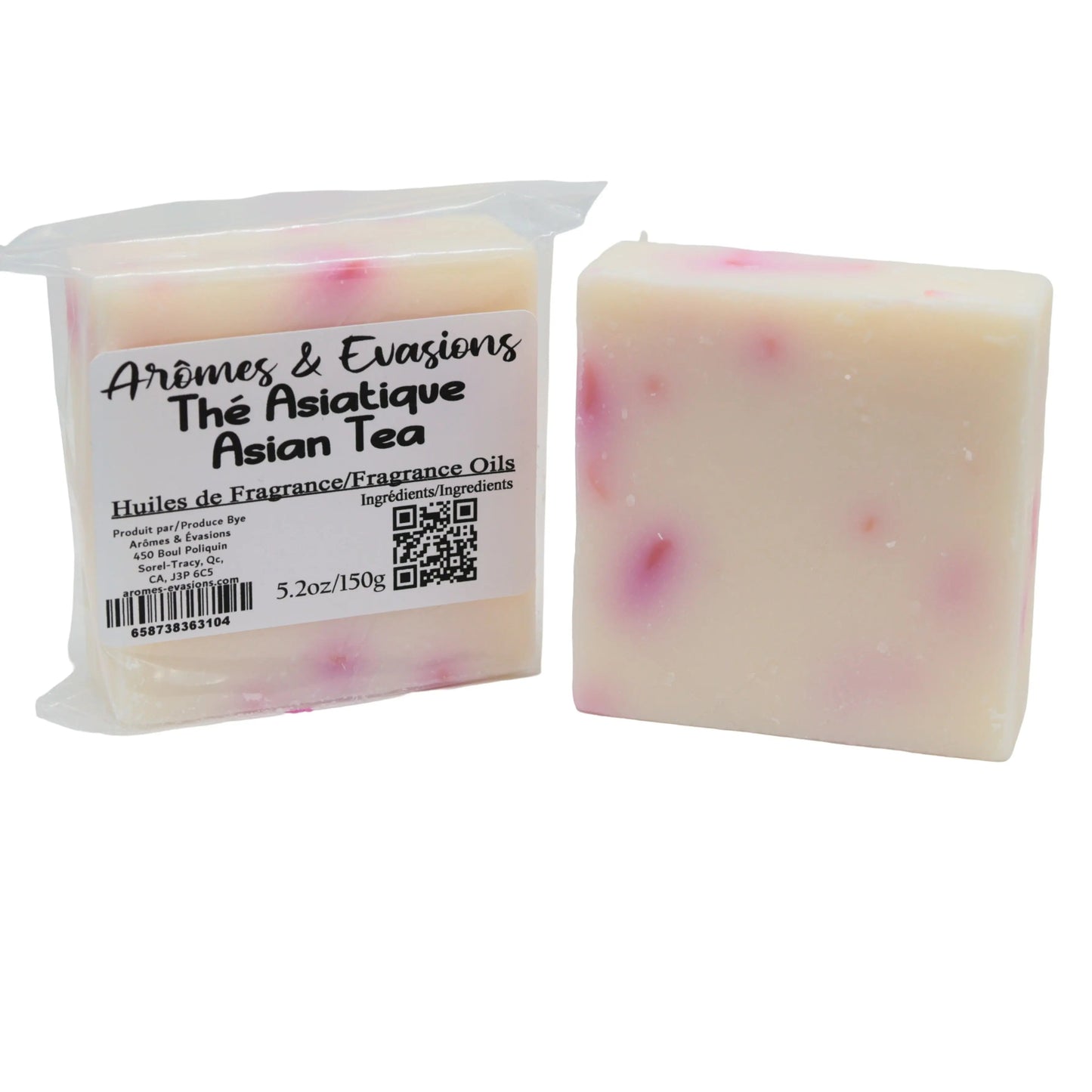 Soap Bar - Cold Process - Asian Tea - 5.2oz -Herbal & Sweet Perfum -Arômes & Évasions