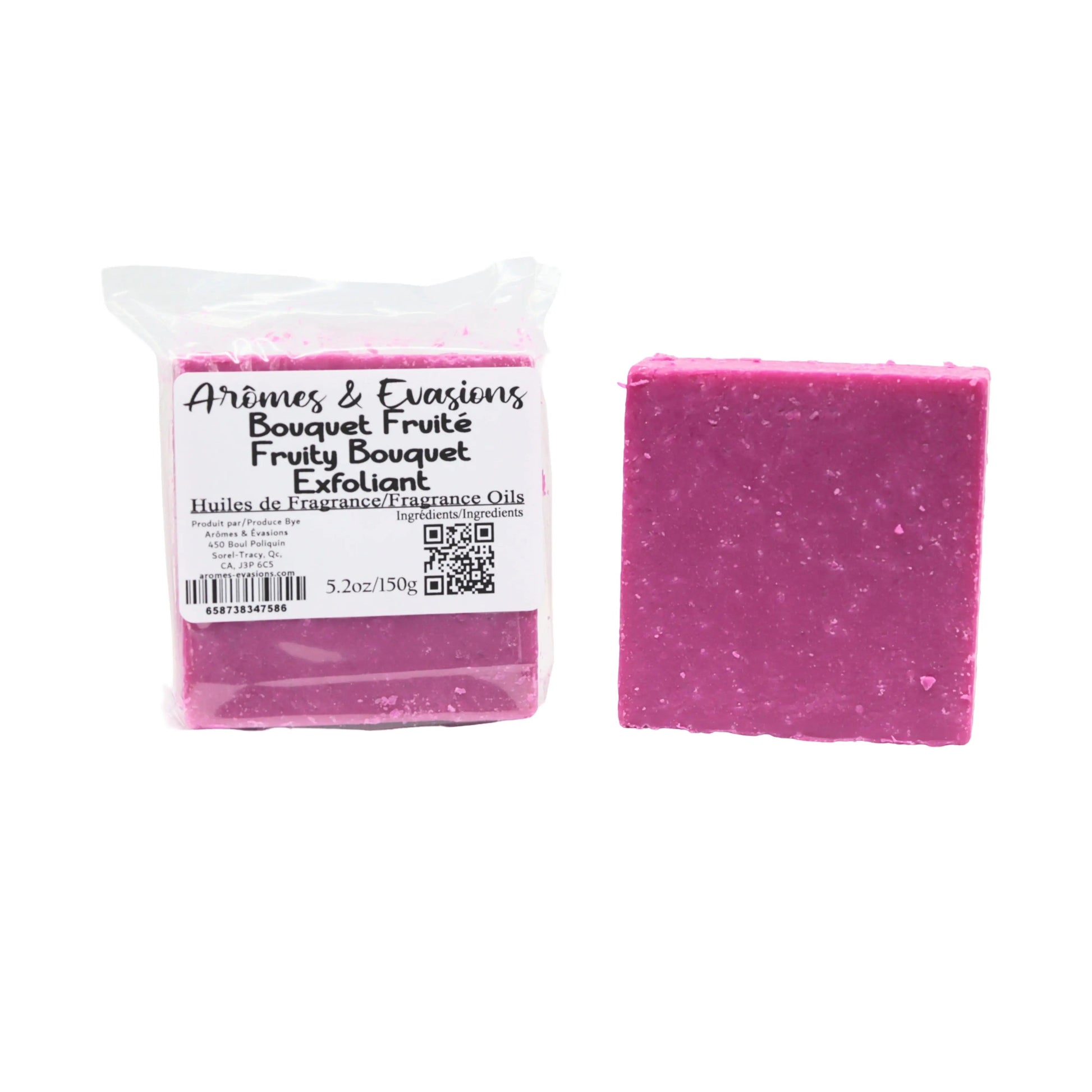 Soap Bar - Cold Process - Fruity Bouquet Scrub - 5.2oz -Fruity Perfum -Arômes & Évasions