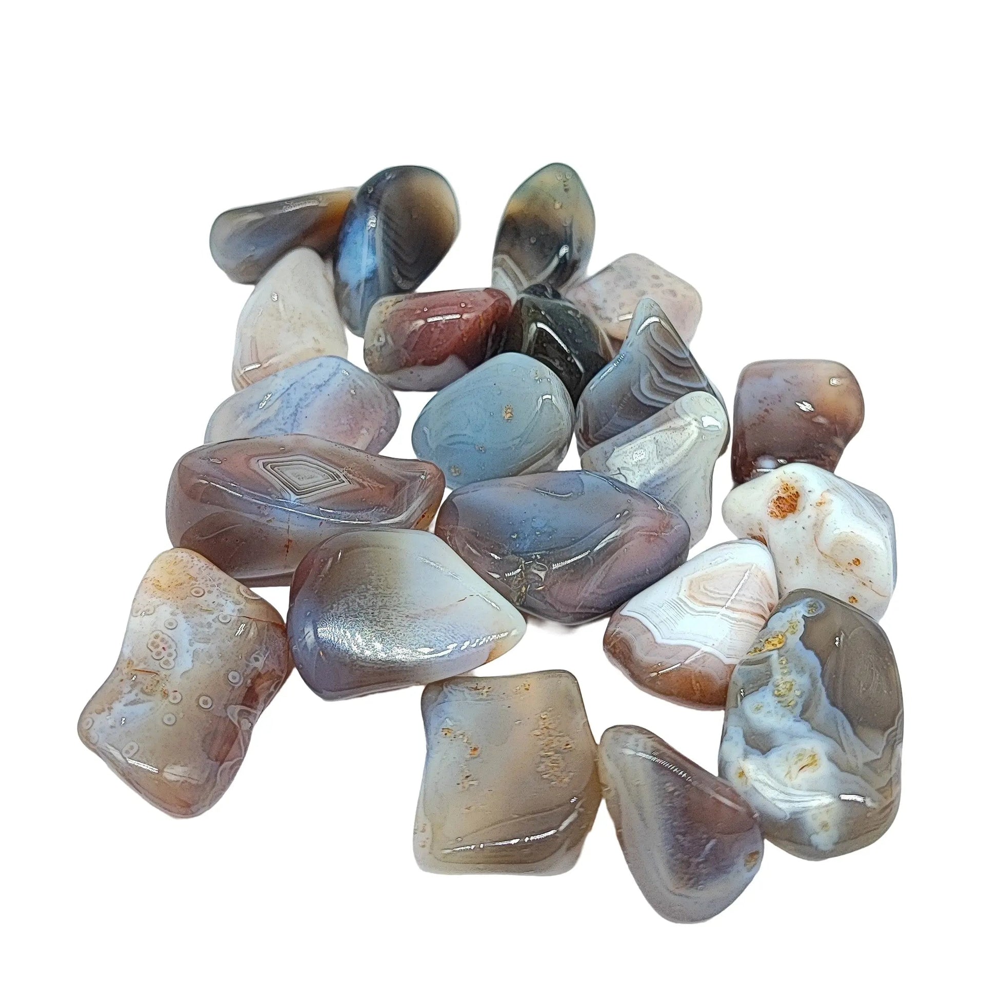 Stone -Grey Bostwana Agate -Tumbled -Agate -Arômes & Évasions