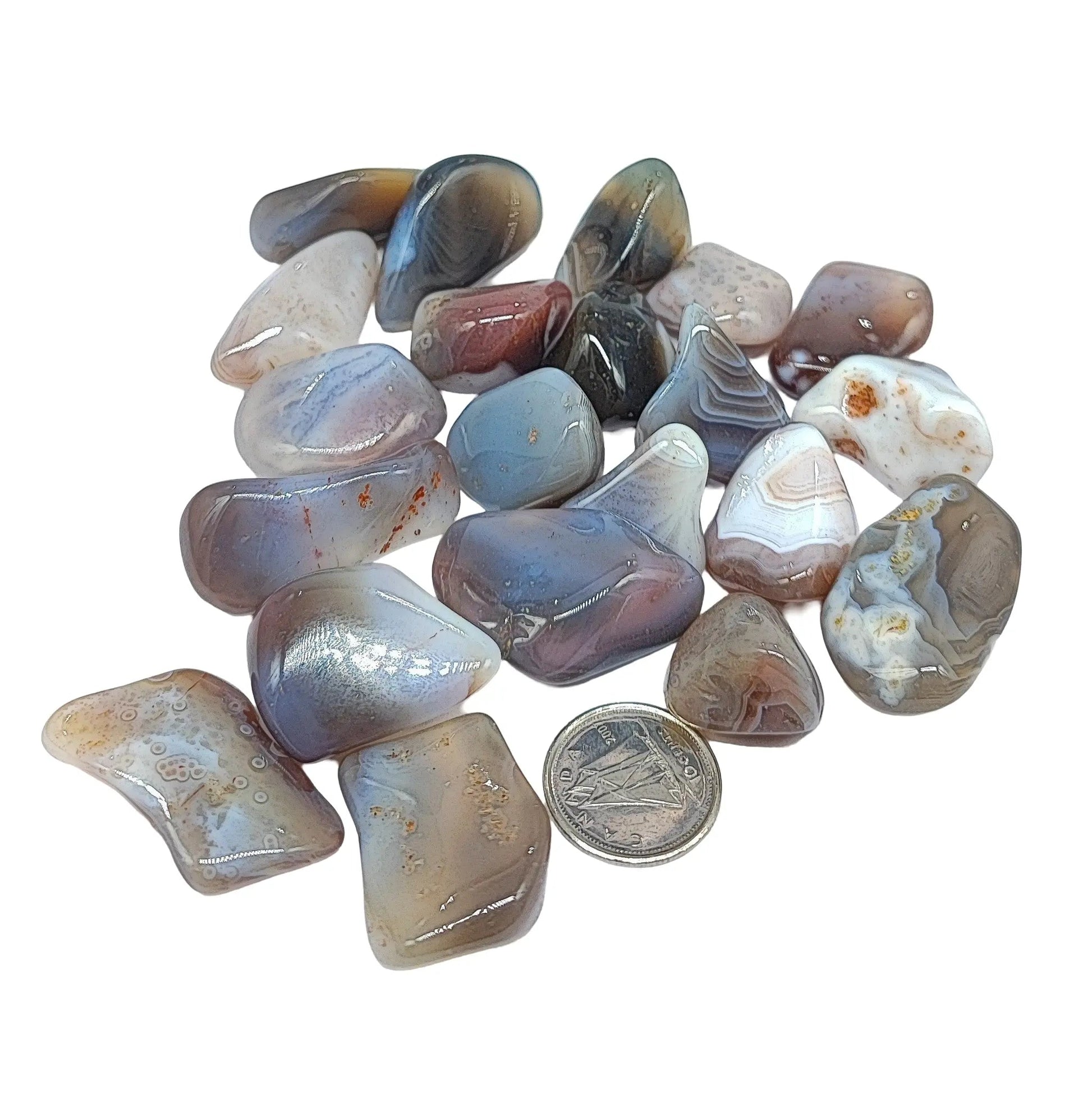 Stone -Grey Bostwana Agate -Tumbled -Agate -Arômes & Évasions