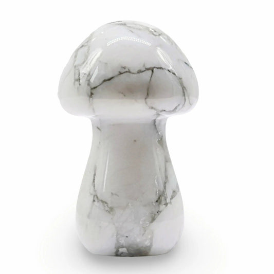 Stone - Howlite - Sculpture - Mushroom -Howlite -Arômes & Évasions