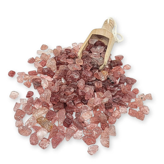 Stone - Tumbled Chips - Strawberry Quartz -7 to 9mm -Chips -Arômes & Évasions