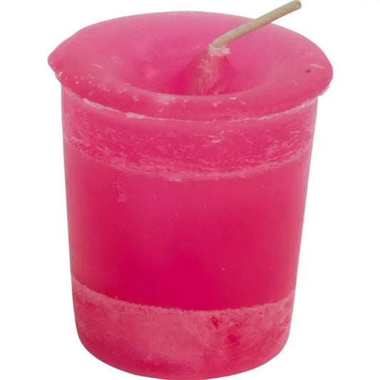 Votive Herbal - Scented Ritual Candle - Manifest a Miracle - Pink -Ritual Candle -Arômes & Évasions