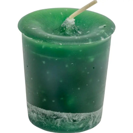 Votive Herbal - Scented Ritual Candle - Money - Green -Ritual Candle -Arômes & Évasions