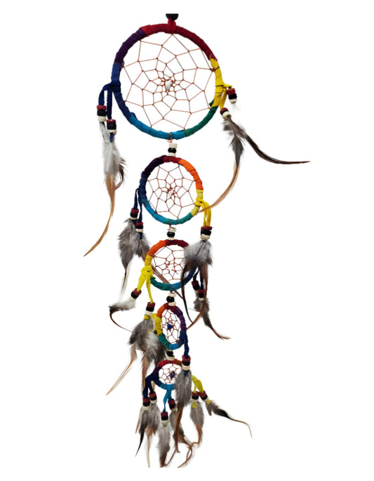 Home Decor - Dreamcatcher - 7 Chakras Suede Five Ring - Arômes et Évasions