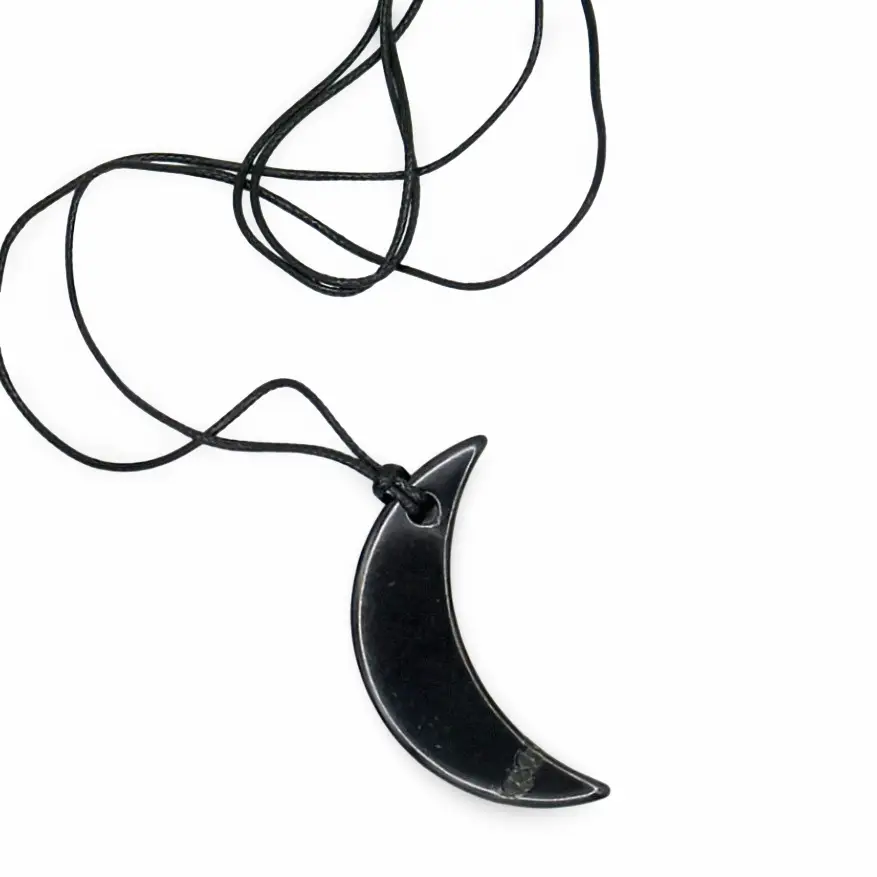 Collier - Shungite AAA - Forme Lune