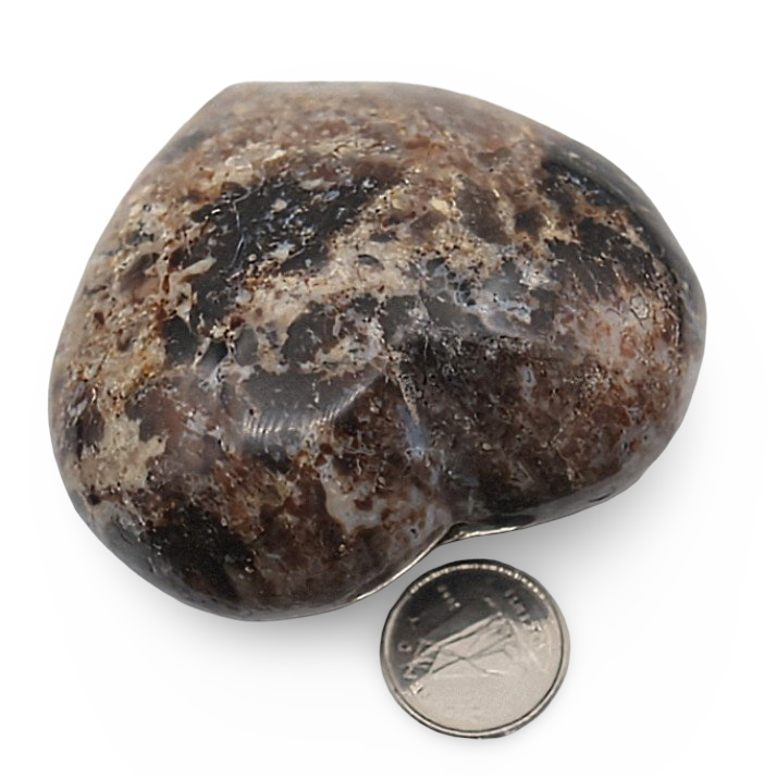 Stone - Madagascar Black Opal- Heart Shape - Tumbled