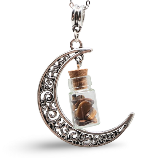 Necklace - Moon Bottle - Tiger Eye