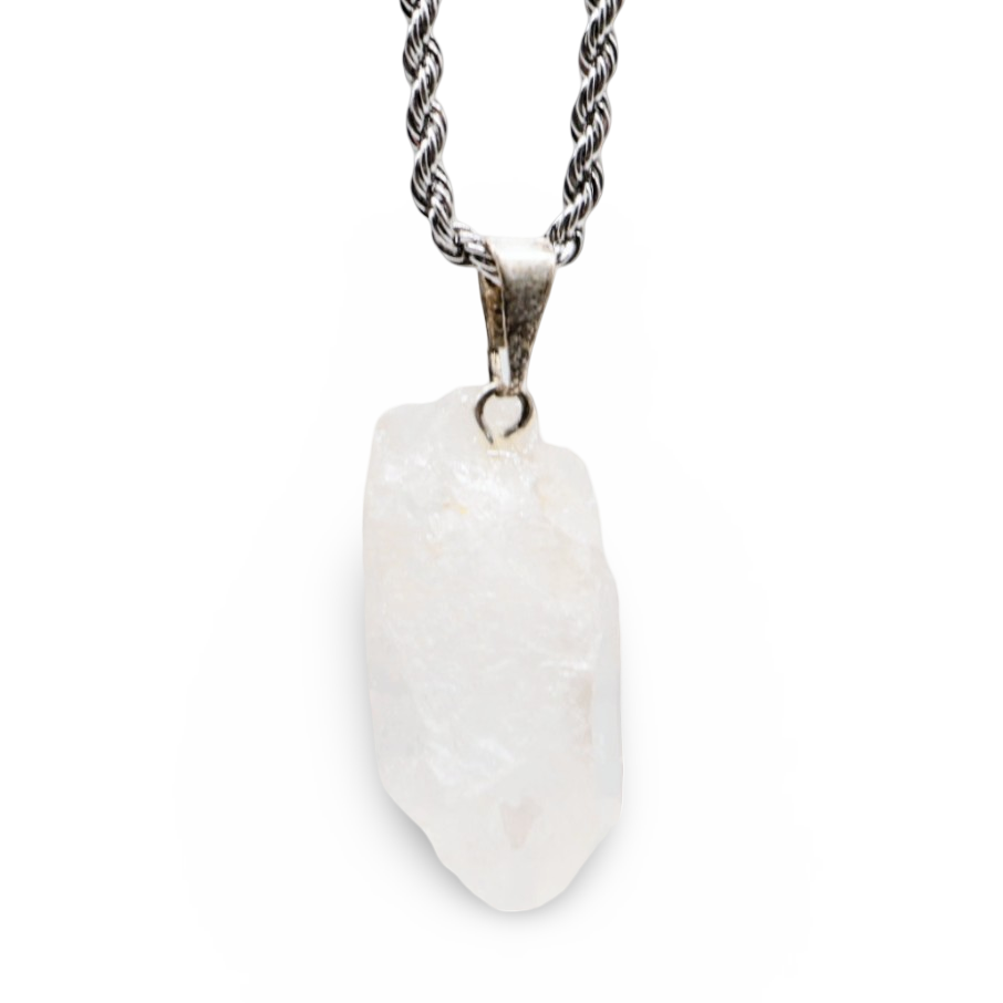 Collier - Quartz Clair Naturel - Pointe Brute