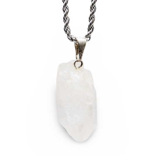 Necklace - Natural Crystal Quartz - Rough Pointed