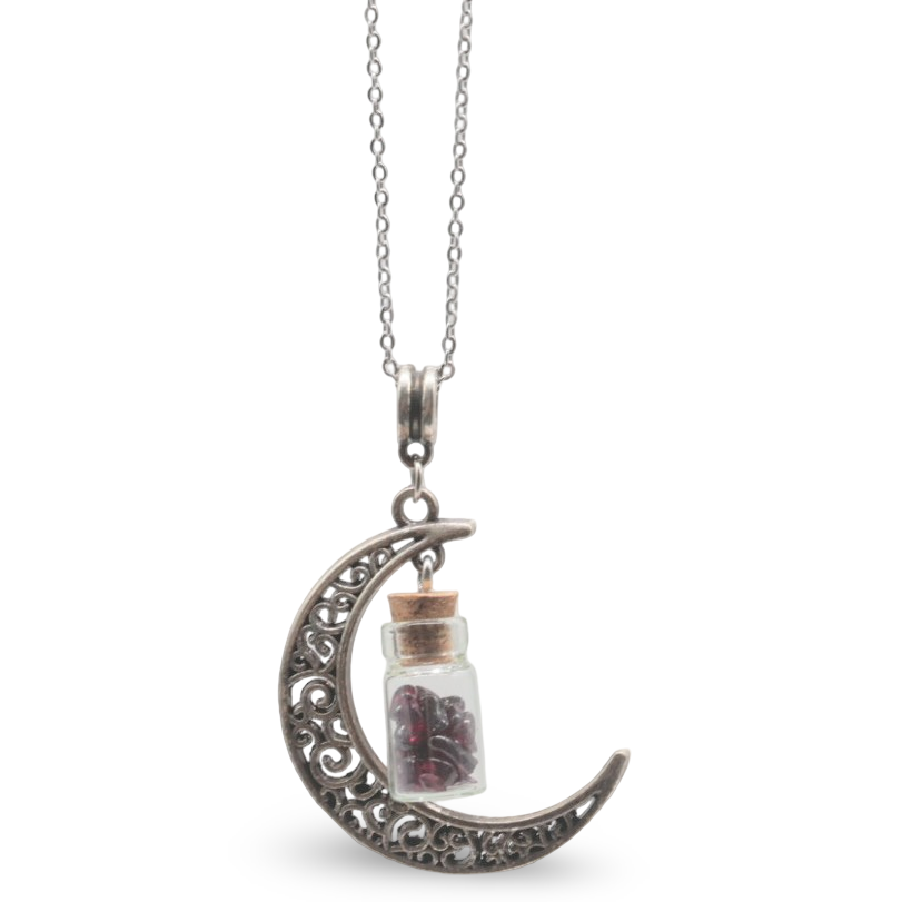 Collier - Bouteille Lune - Grenat