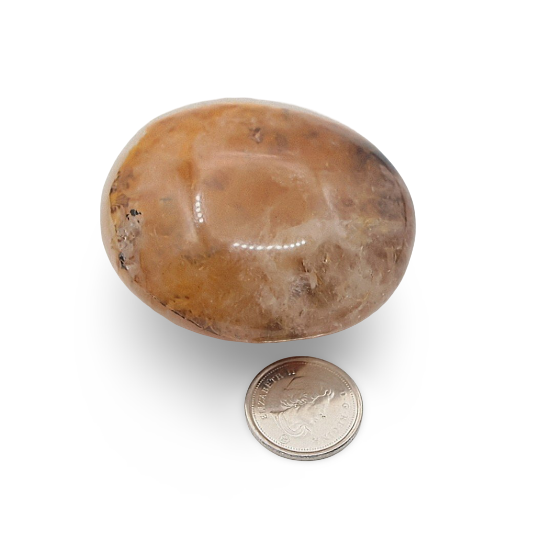 Pierre de Paume - Quartz Hématoïde Jaune - Poli - 71 g