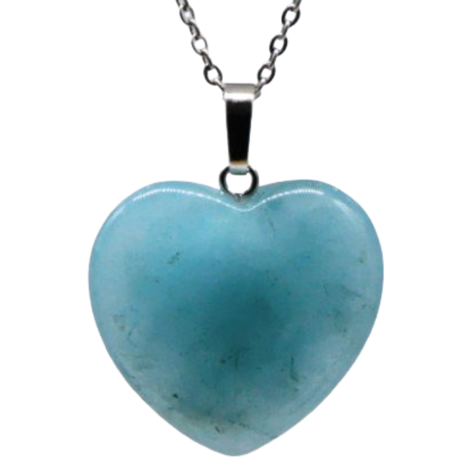 Necklace - Heart Shaped - Turquoise Jade