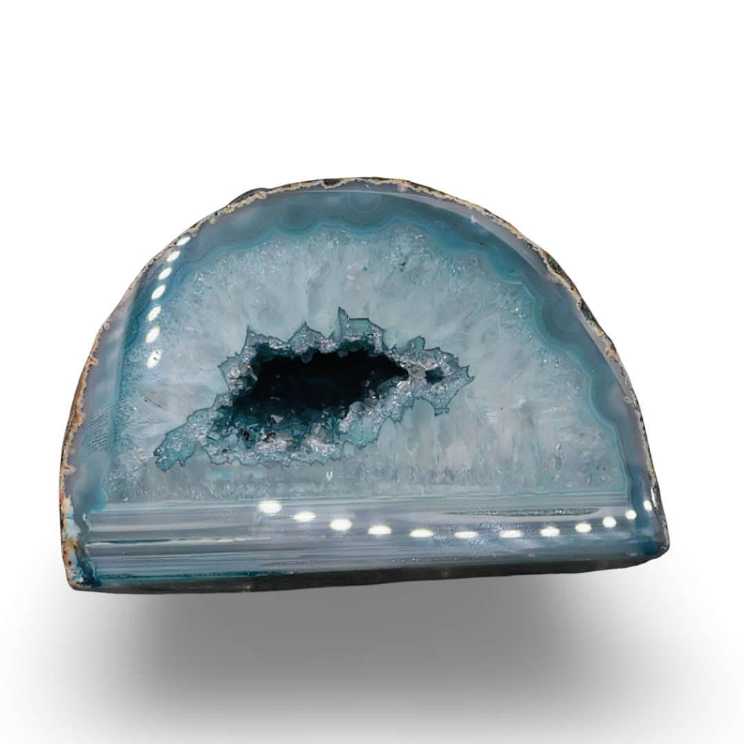 Pierre - Géode d'Agate Sarcelle - Spécimen de 397g
