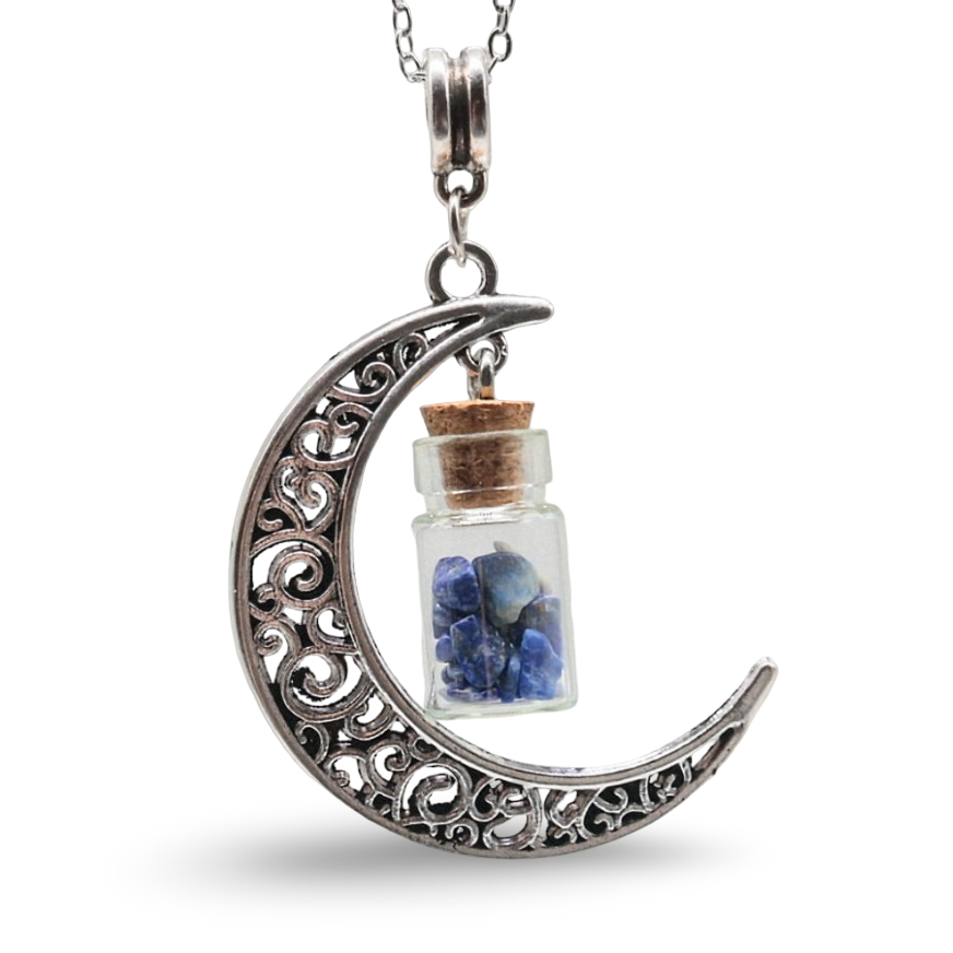 Necklace - Moon Bottle - Lapis Lazuli