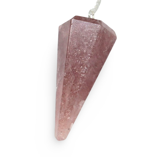 Pendulum - Faceted - Strawberry Quartz