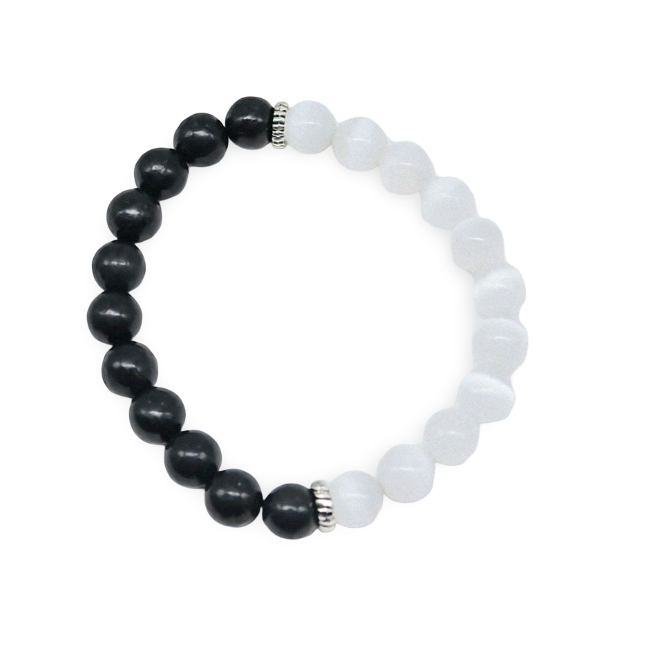 Bracelet – Protection – Shungite & Sélénite – 8 mm