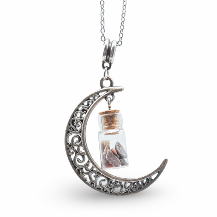 Collier - Bouteille Lune - Rhodonite