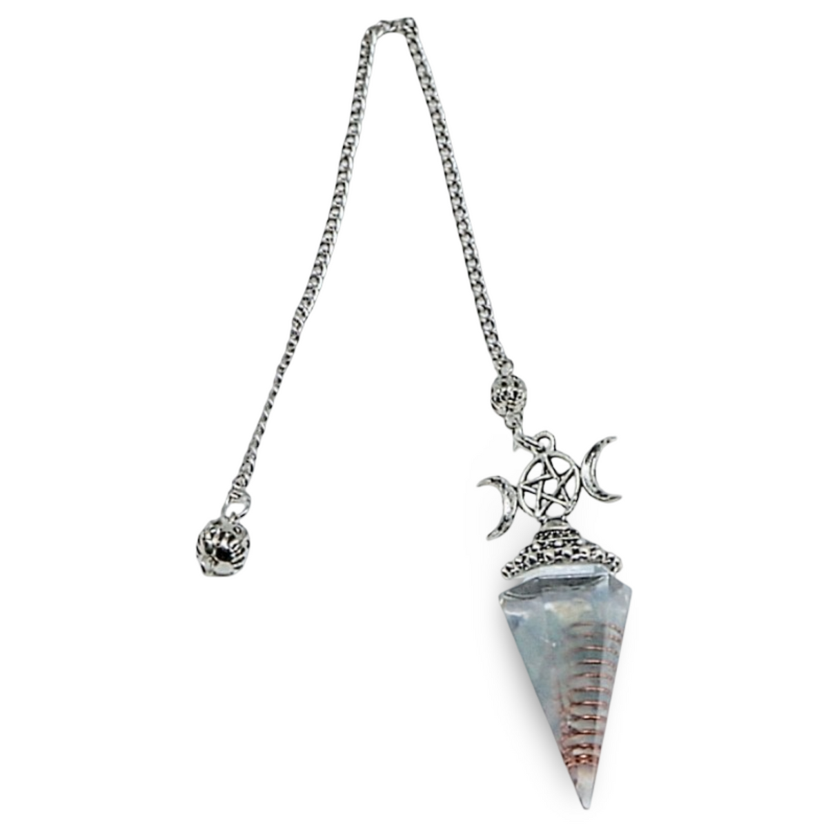 Pendule - Éclats d’Aigue-Marine Naturelle et Résine Orgonite