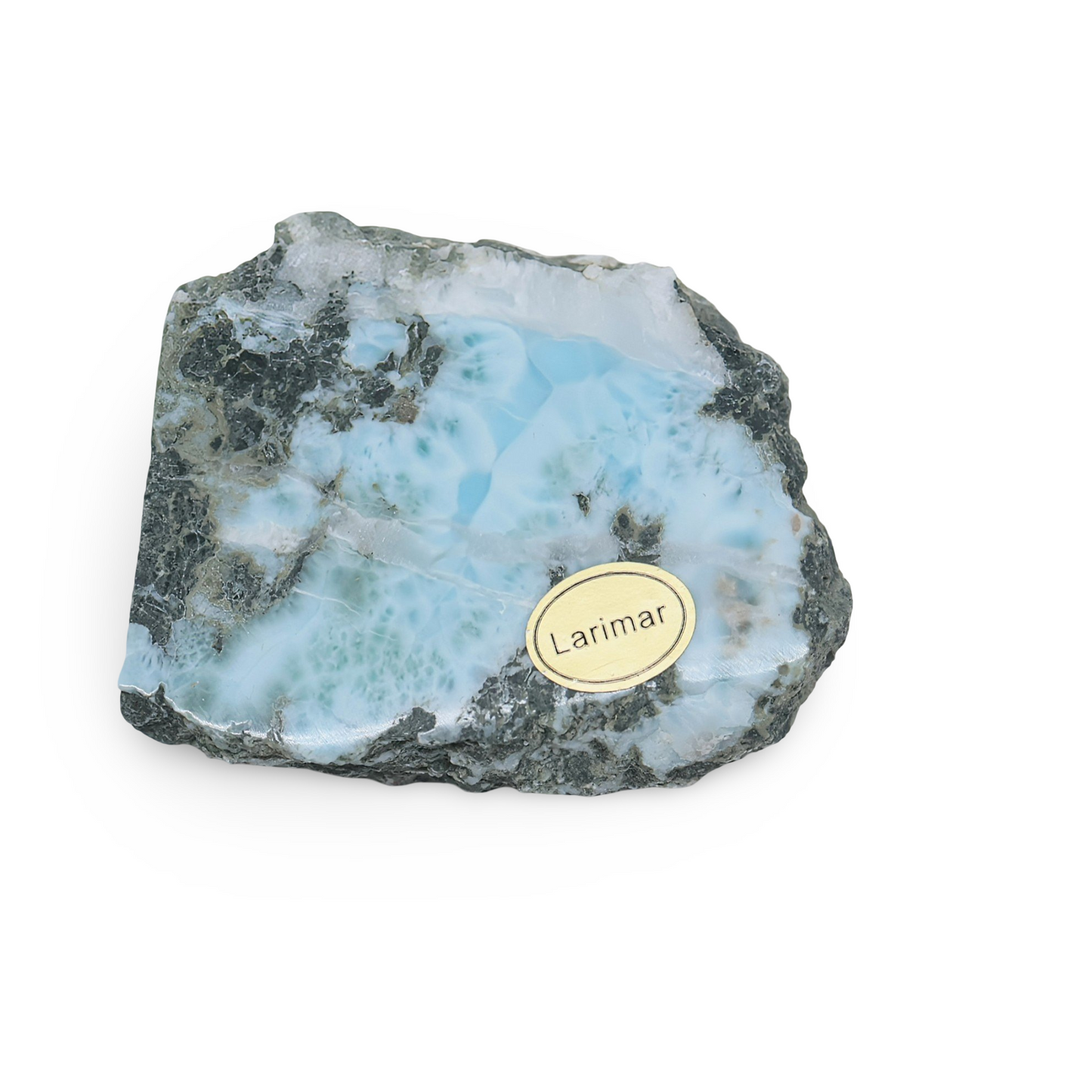 Spécimen de Pierre – Larimar (Brut avec Face Polie) – République Dominicaine – Choisissez votre Pièce